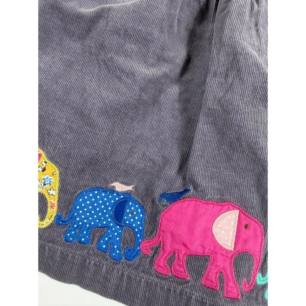 Mini Baby Boden Corduroy Elephant Applique Pinafore Dress Size 12–18 Months